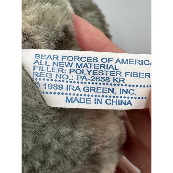1989 Bear Forces Of America Camo Teddy Bear Small 6” Stuffed Animal Vintage - Picture 7 of 7
